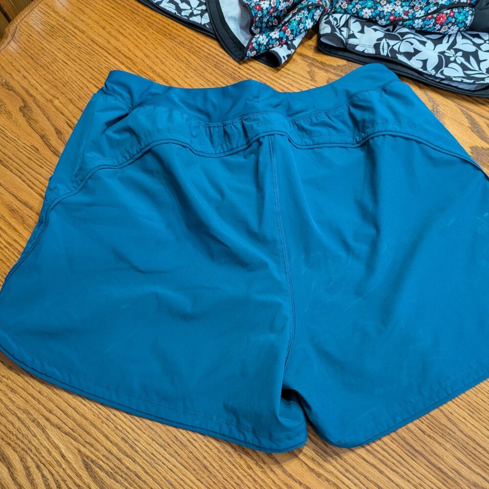 Land's End Women's Swim Shorts, Size 18 W, Blue, 5 in. inseam